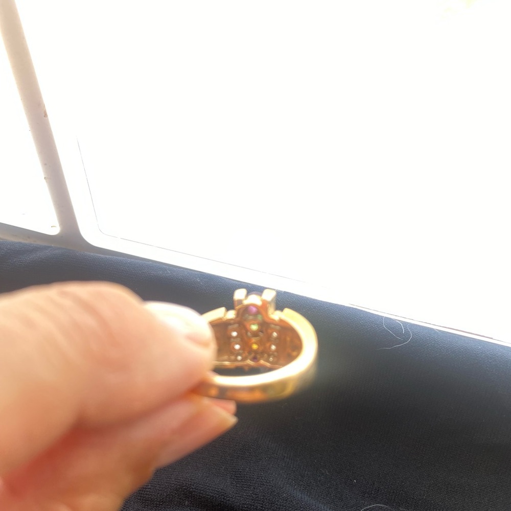Exquisite diamond mother of pearl ring - Picture 4 of 5